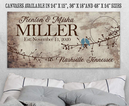 Personalized - Birds On A Branch - Canvas