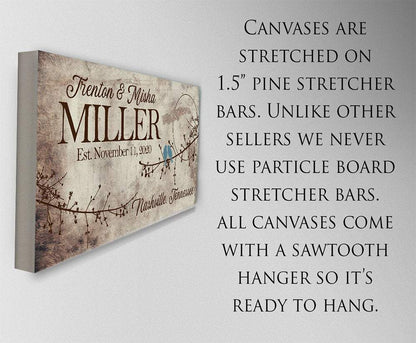 Personalized - Birds On A Branch - Canvas