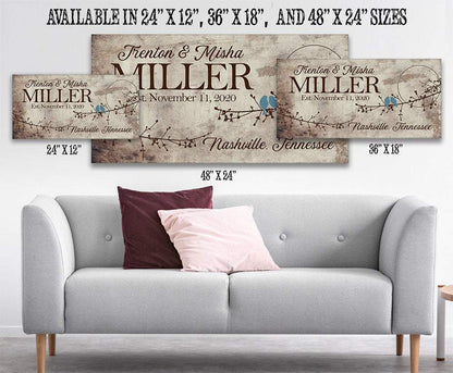 Personalized - Birds On A Branch - Canvas