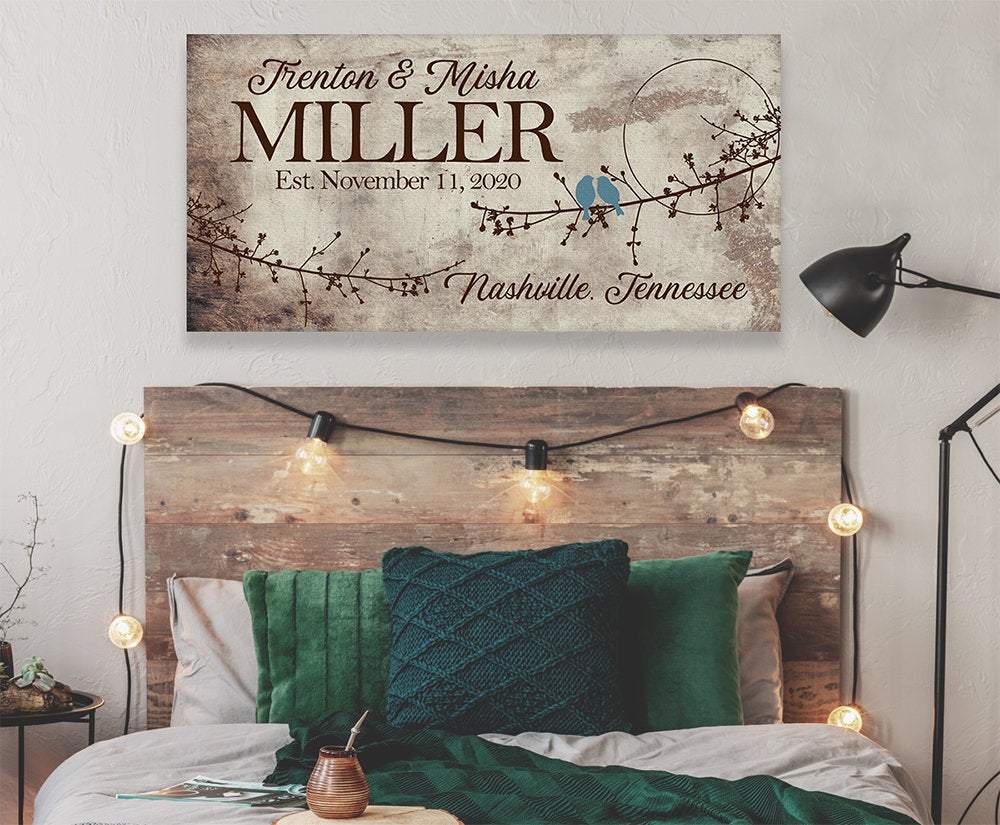 Personalized - Birds On A Branch - Canvas