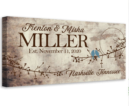 Personalized - Birds On A Branch - Canvas