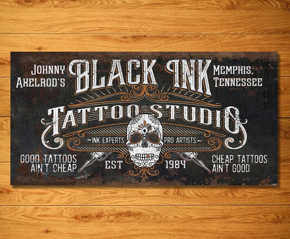 Personalized - Black Ink Tattoo - Canvas