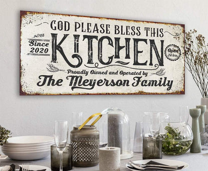Personalized - Bless This Kitchen - Canvas