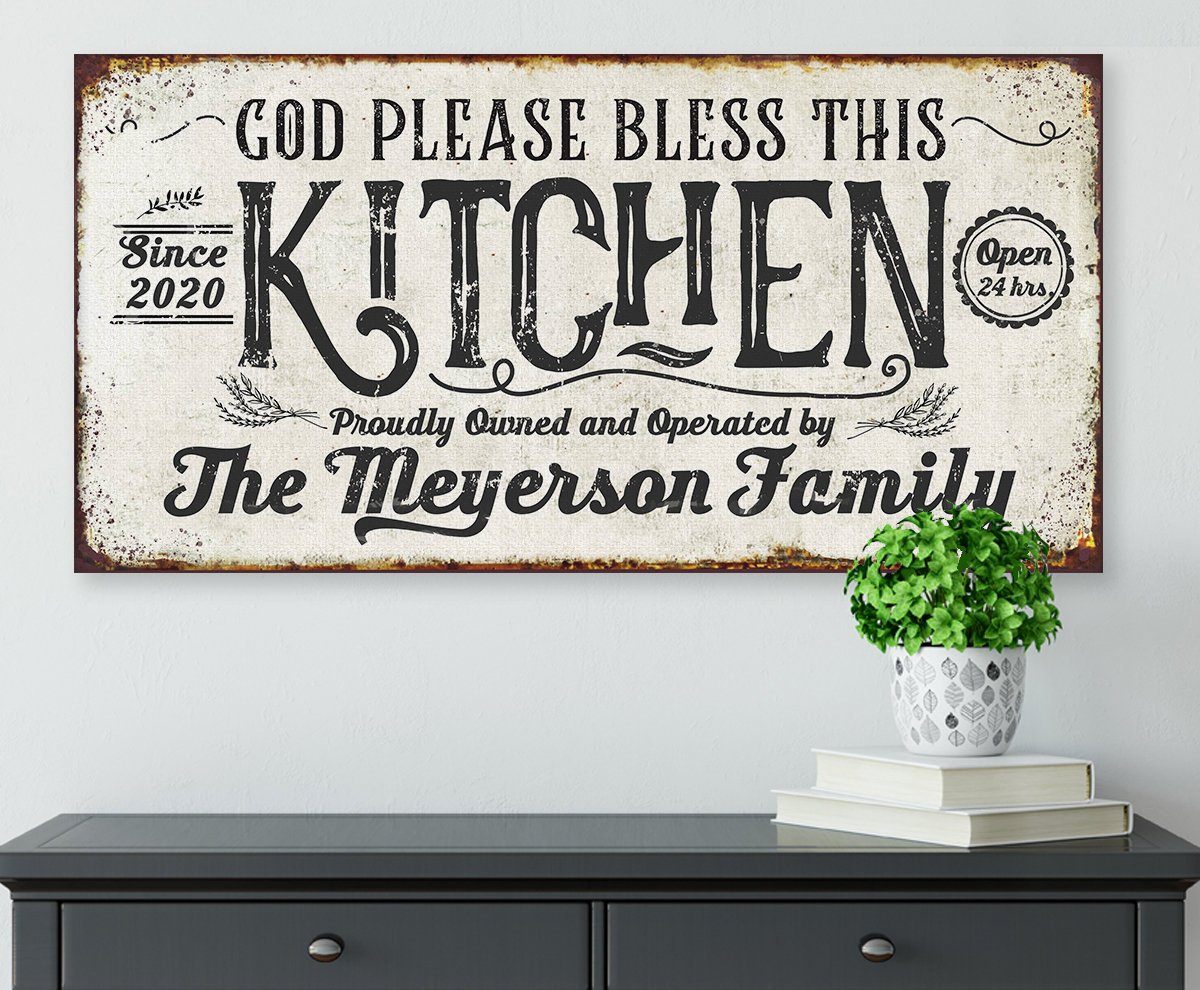 Personalized - Bless This Kitchen - Canvas