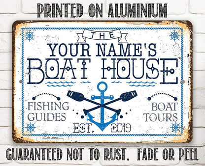 Personalized - Boat House - Metal Sign