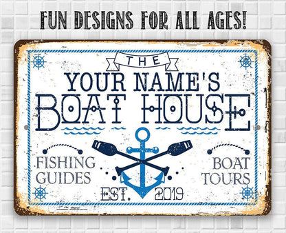 Personalized - Boat House - Metal Sign