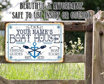 Personalized - Boat House - Metal Sign