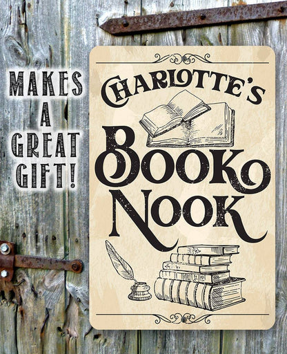 Personalized - Book Nook - Metal Sign