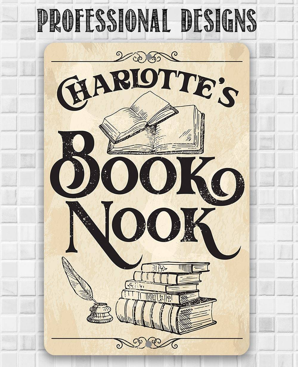Personalized - Book Nook - Metal Sign