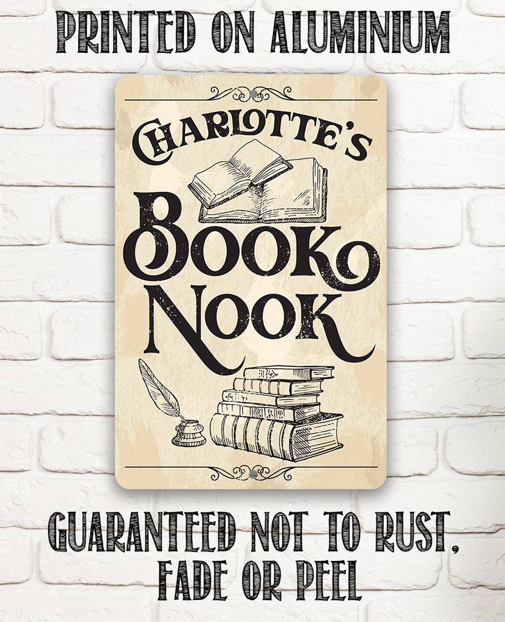 Personalized - Book Nook - Metal Sign