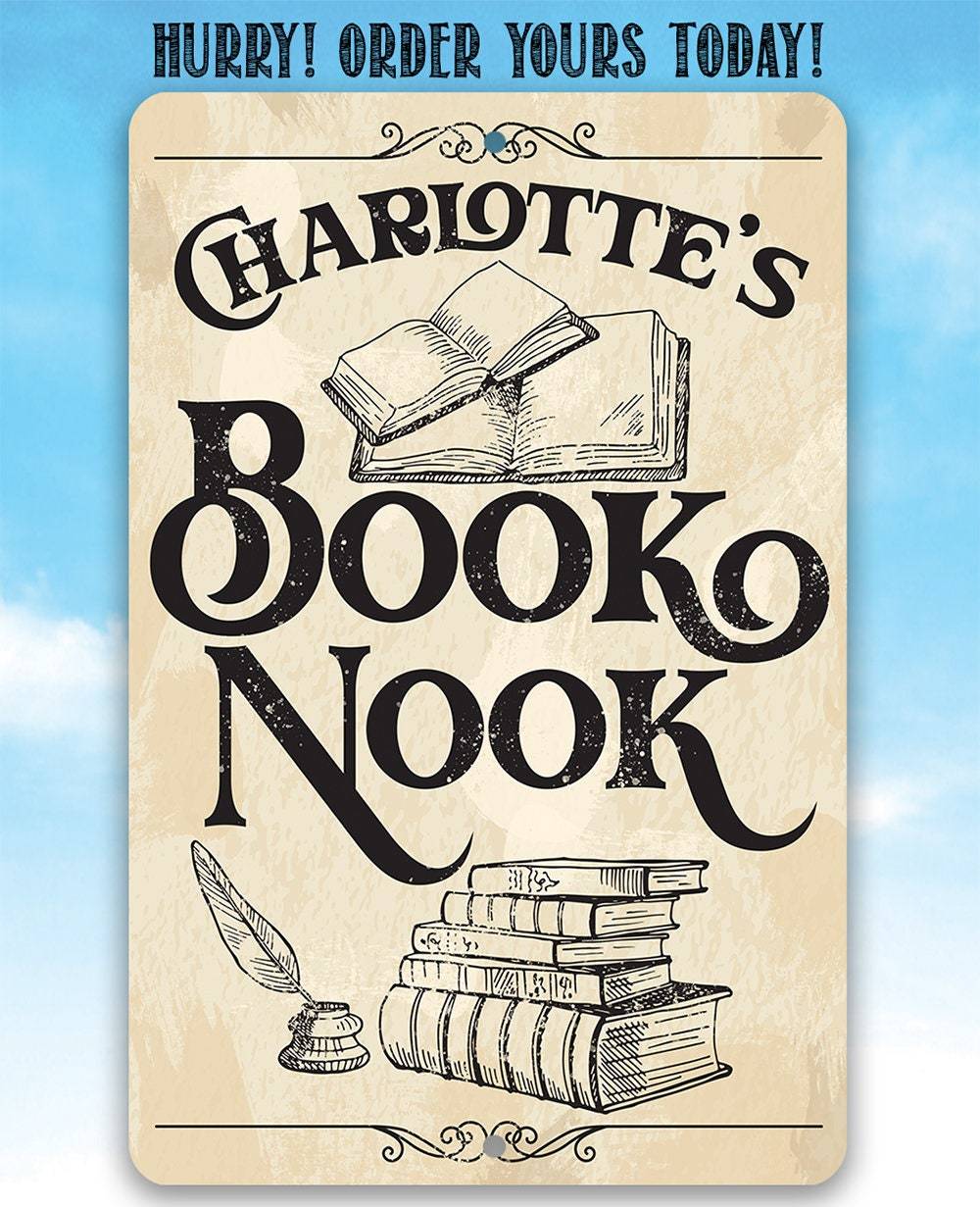Personalized - Book Nook - Metal Sign
