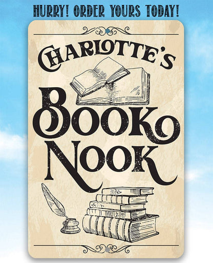 Personalized - Book Nook - Metal Sign
