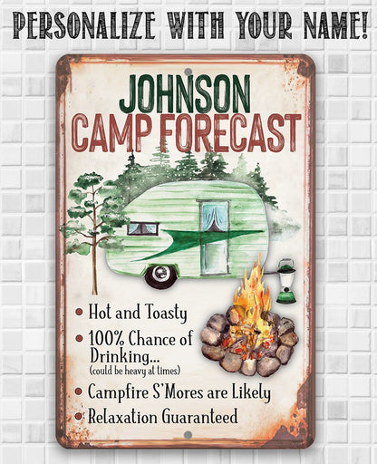 Personalized - Camp Forecast - Metal Sign