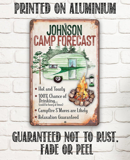 Personalized - Camp Forecast - Metal Sign