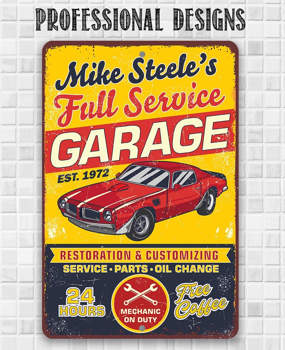 Personalized - Car Repair Garage - Metal Sign