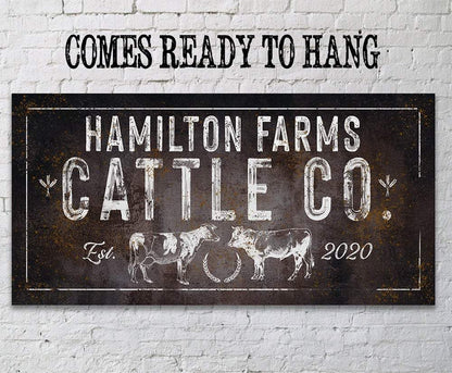 Personalized - Cattle Co - Canvas