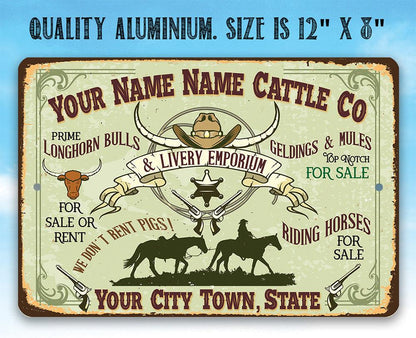 Personalized - Cattle Company - Metal Sign