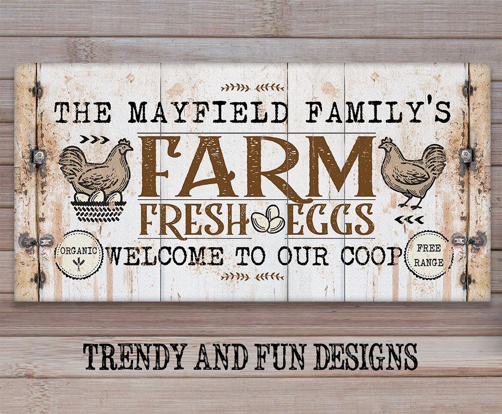 Personalized - Chicken Farm Fresh Eggs - Canvas
