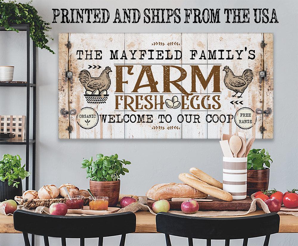 Personalized - Chicken Farm Fresh Eggs - Canvas