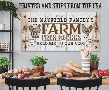 Personalized - Chicken Farm Fresh Eggs - Canvas