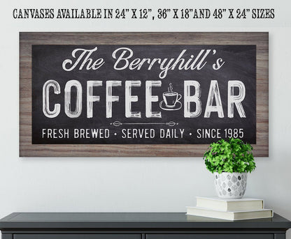 Personalized - Coffee Bar - Canvas