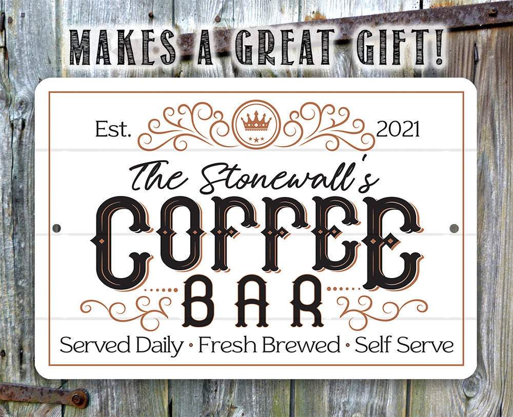 Personalized - Coffee Bar - Metal Sign