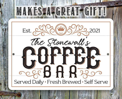 Personalized - Coffee Bar - Metal Sign