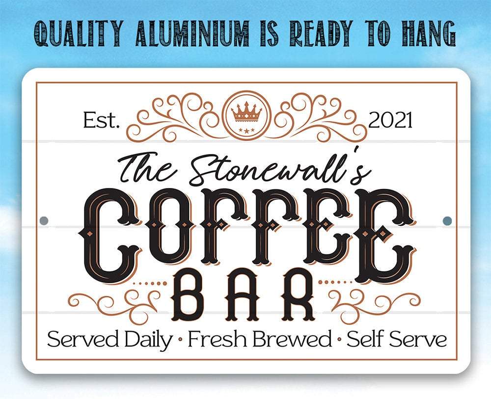 Personalized - Coffee Bar - Metal Sign