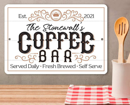 Personalized - Coffee Bar - Metal Sign