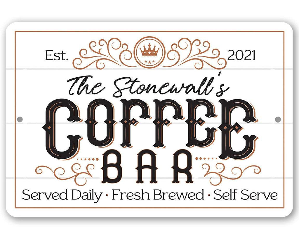 Personalized - Coffee Bar - Metal Sign