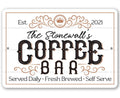 Personalized - Coffee Bar - Metal Sign
