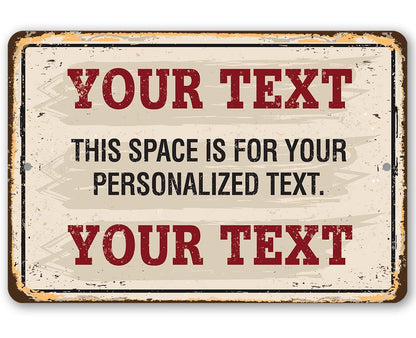Personalized - Custom Text - Metal Sign