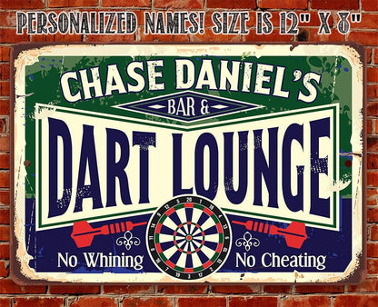 Personalized - Dart Lounge and Bar - Metal Sign