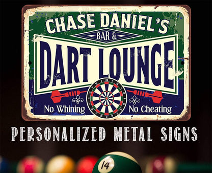 Personalized - Dart Lounge and Bar - Metal Sign