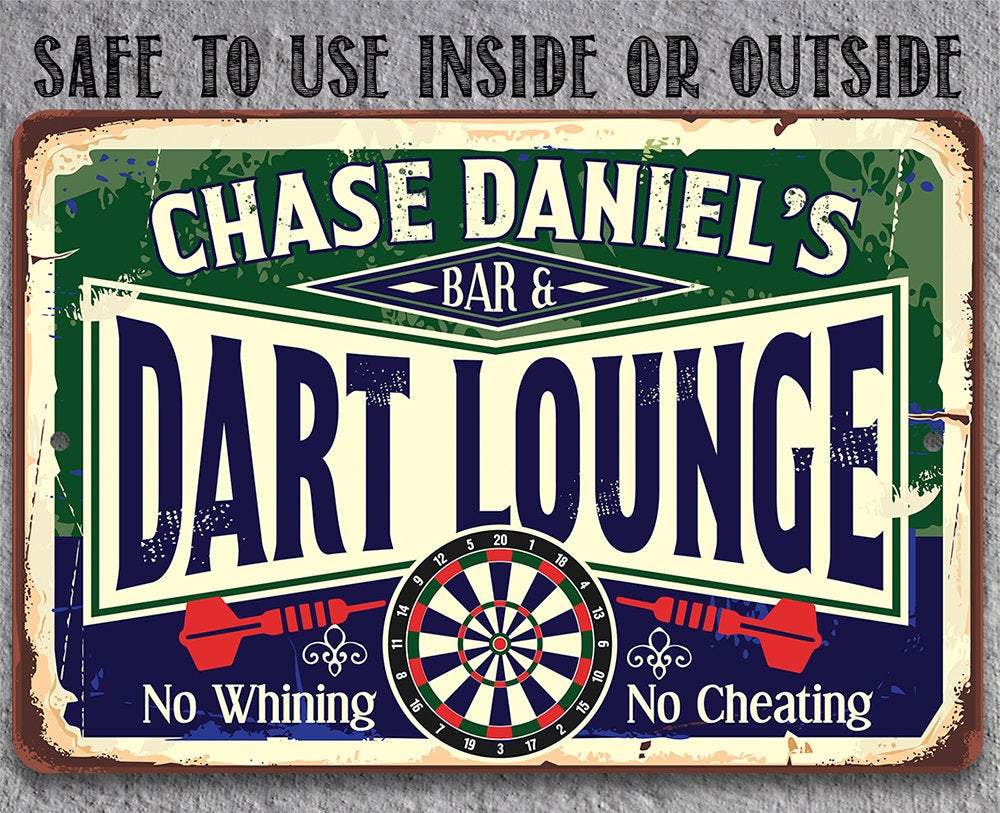 Personalized - Dart Lounge and Bar - Metal Sign
