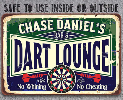 Personalized - Dart Lounge and Bar - Metal Sign