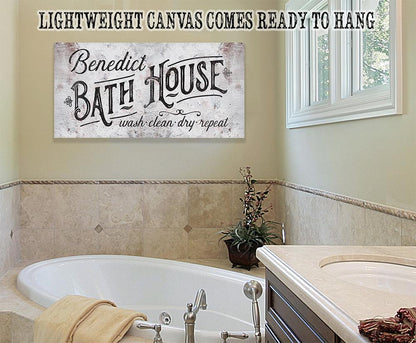 Personalized - Family Bath House - Canvas