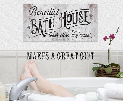 Personalized - Family Bath House - Canvas