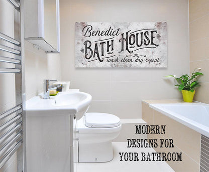 Personalized - Family Bath House - Canvas