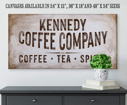 Personalized - Family Name Coffee Co - Canvas