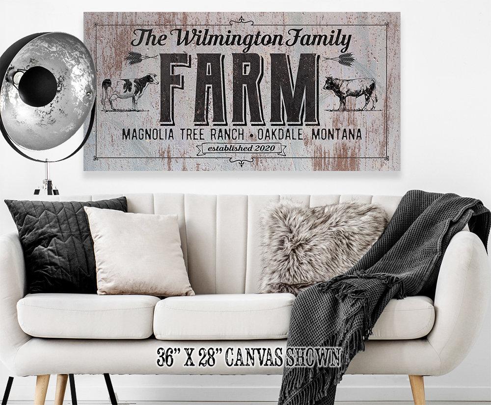 Personalized - Family Name Farm - Canvas