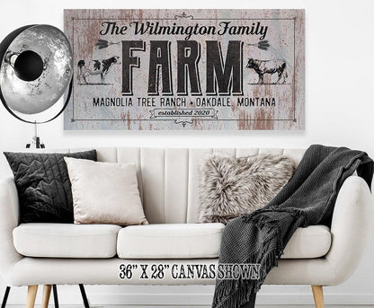 Personalized - Family Name Farm - Canvas