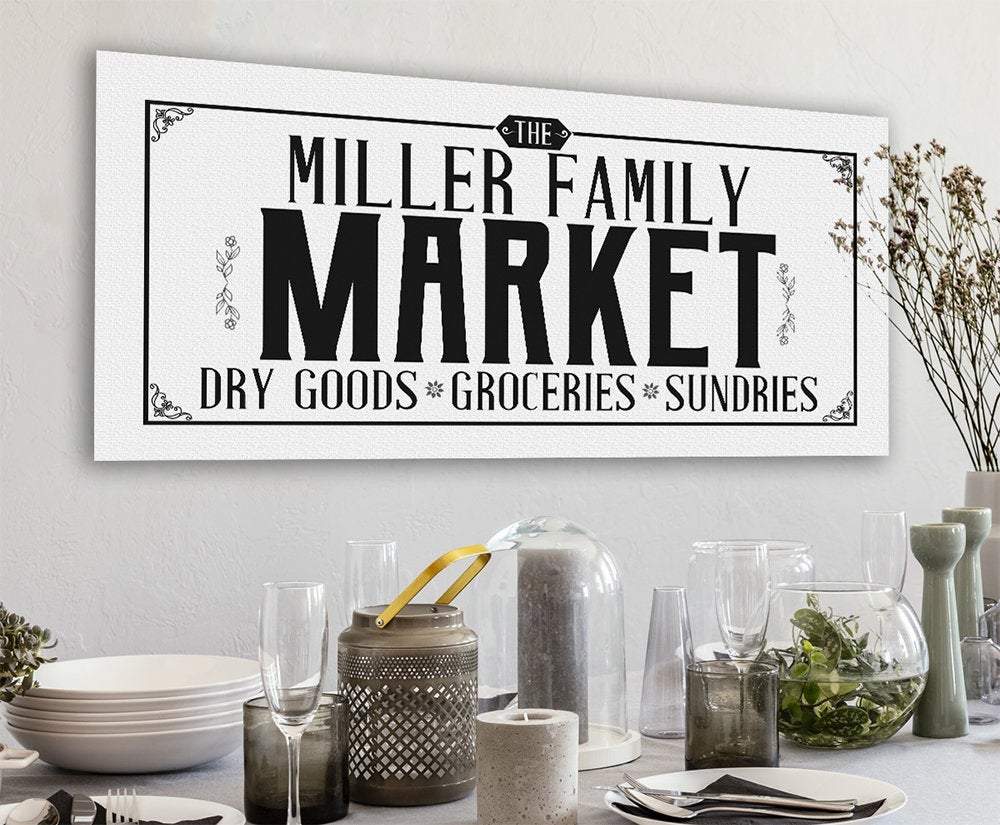 Personalized - Family Name Market - Canvas