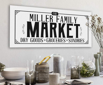 Personalized - Family Name Market - Canvas