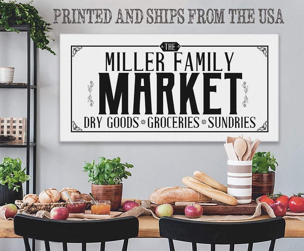 Personalized - Family Name Market - Canvas