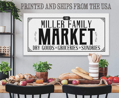 Personalized - Family Name Market - Canvas