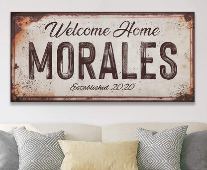 Personalized - Family Name Rusty Metal - Canvas