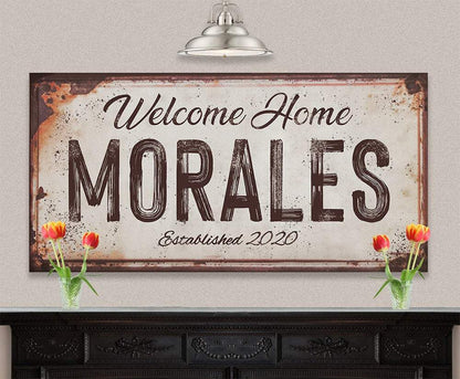 Personalized - Family Name Rusty Metal - Canvas