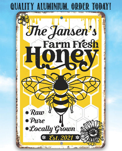 Personalized - Farm Fresh Honey - Metal Sign