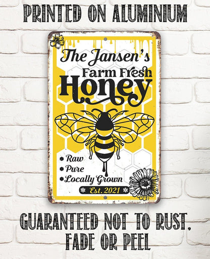 Personalized - Farm Fresh Honey - Metal Sign